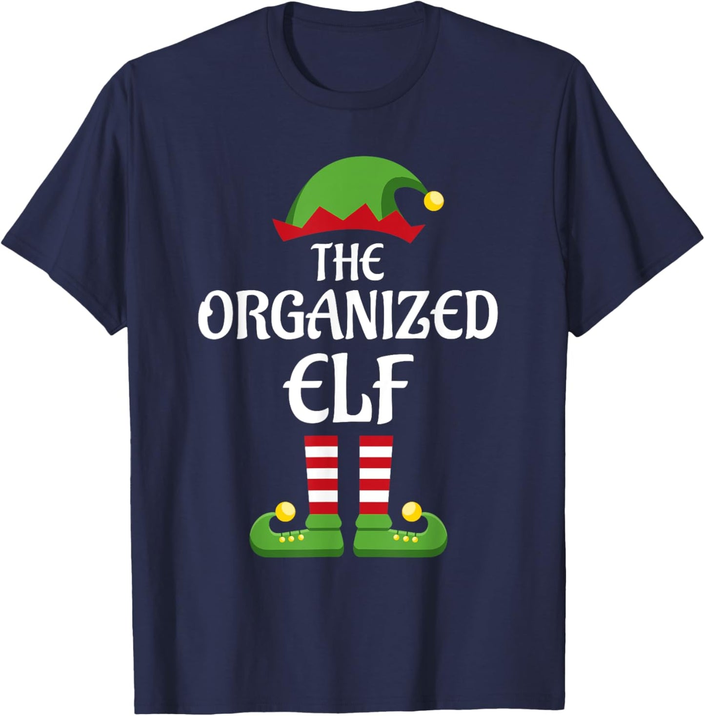 Organized Elf Family Matching Group Christmas T-Shirt - T-Shirt | Navy