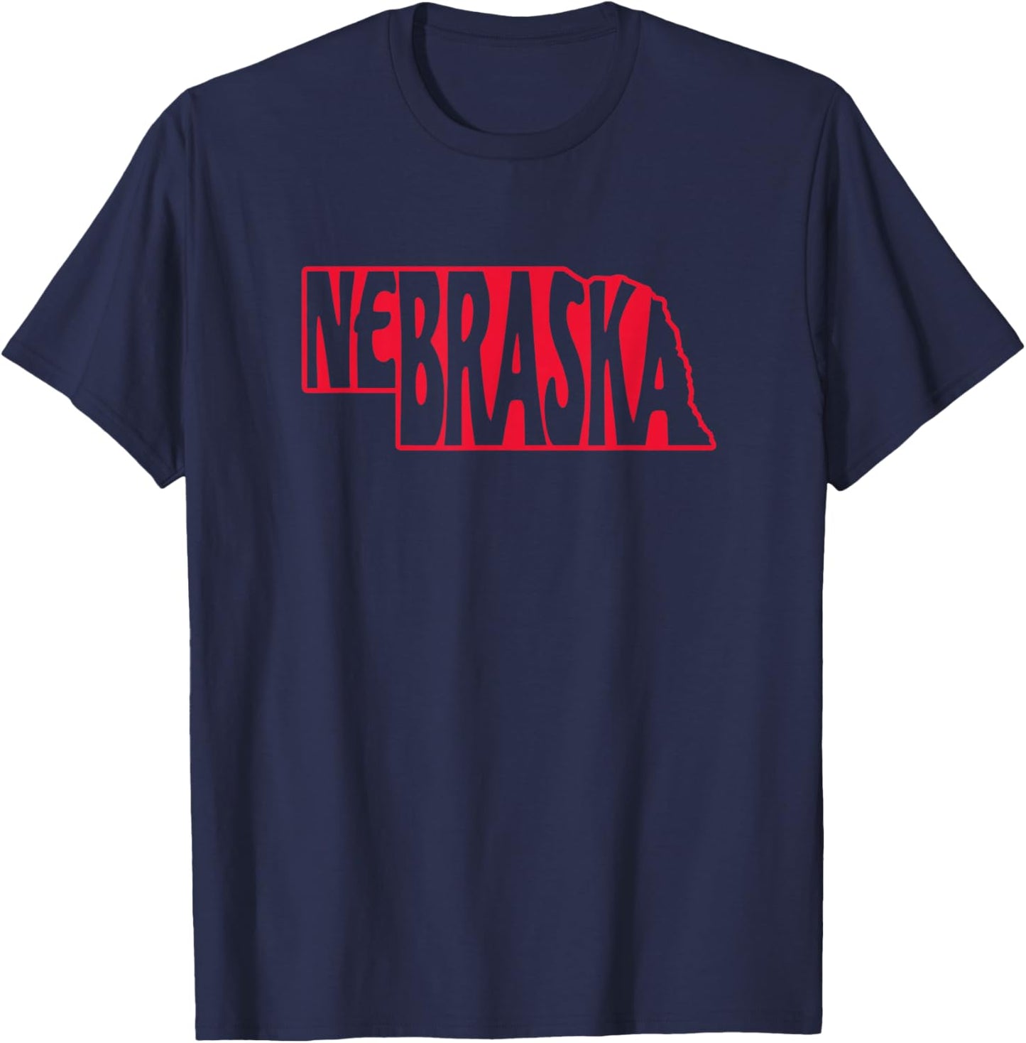 Nebraska State Outline T-Shirt - T-Shirt | Navy
