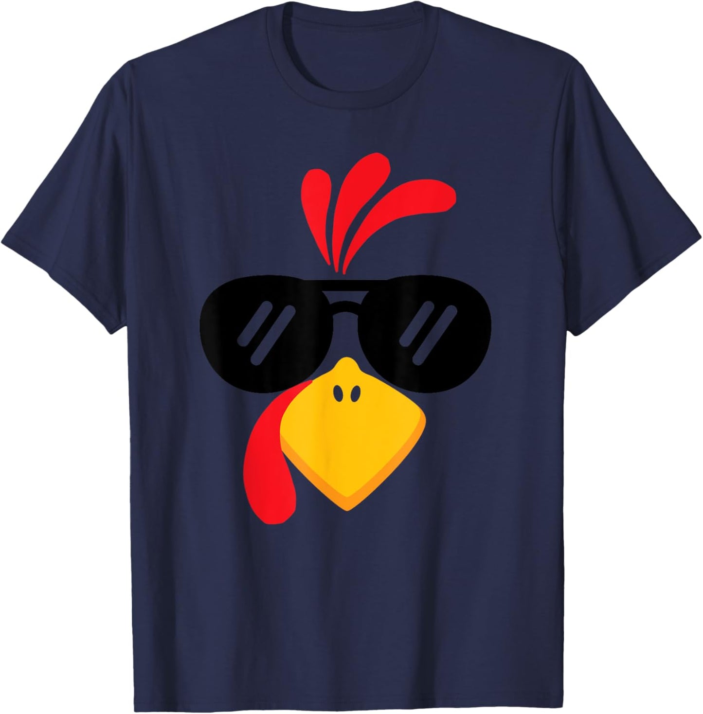 Funny Turkey Face Thanksgiving Cute Boys Girls Sunglasses T-Shirt - T-Shirt | Navy