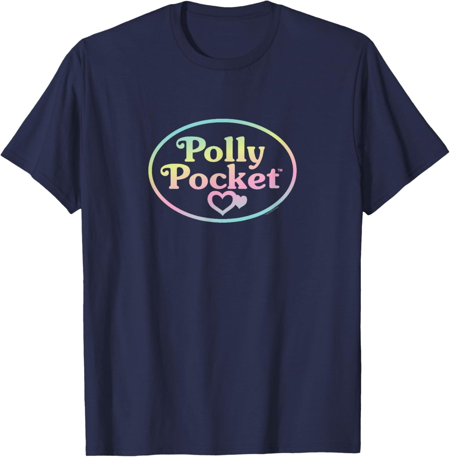 Polly Pocket - Polly Pocket Rainbow Ombre Logo T-Shirt - T-Shirt | Navy