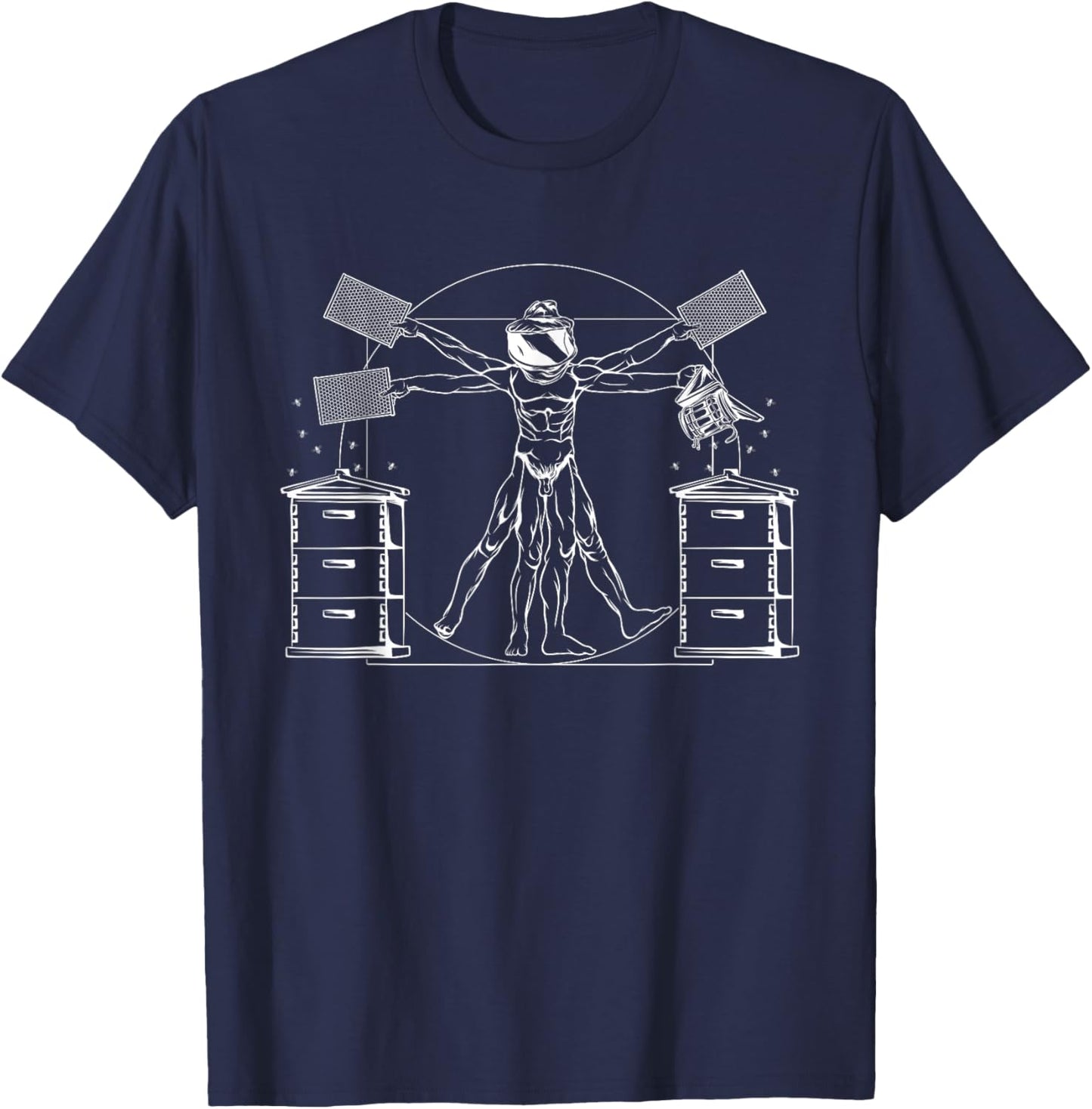 Honey bees beekeeper frames hives bees honey beekeeper T-Shirt - T-Shirt | Navy