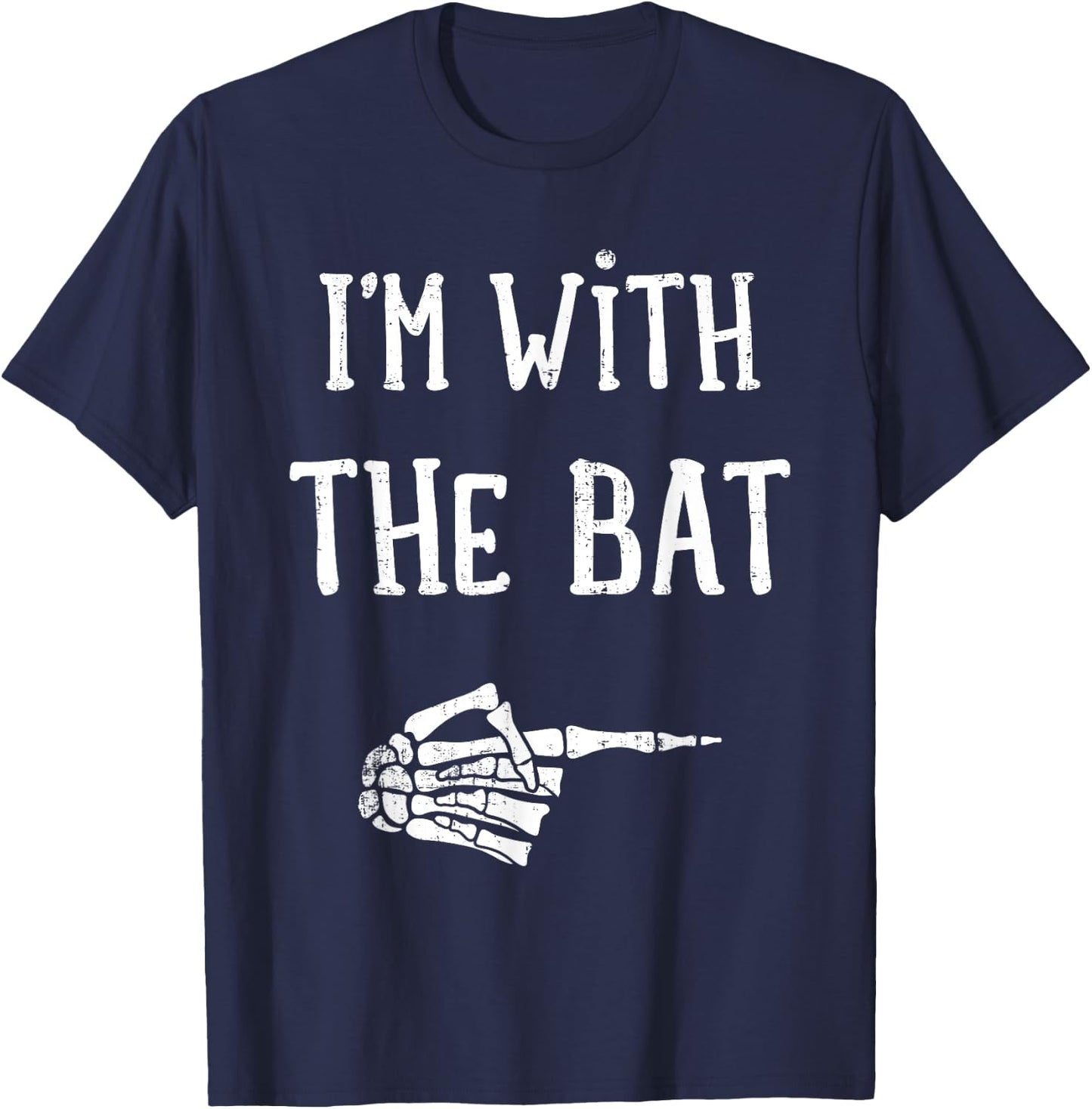 I'm with the bat funny matching couple costume halloween T-Shirt - T-Shirt | Navy