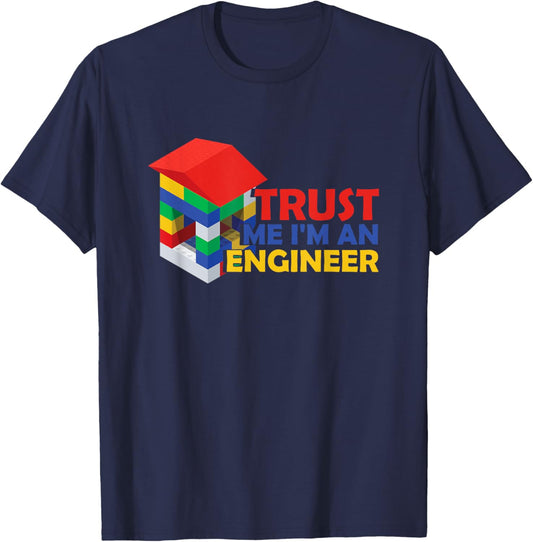 Trust Me I Am An Engineer | Building Blocks| Master Builder T-Shirt - T-Shirt | Navy