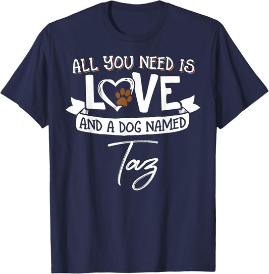 Cute Dog Named Taz Shirt and Men T-Shirt - T-Shirt | Navy