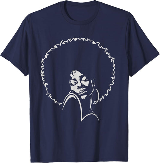 Afro American Women Melanin Queen African American Women T-Shirt - T-Shirt | Navy