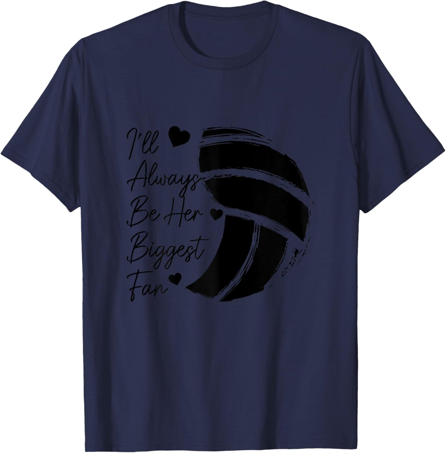 Volleyball Mom Her Biggest Fan Volleyball Daughter T-Shirt - T-Shirt | Navy