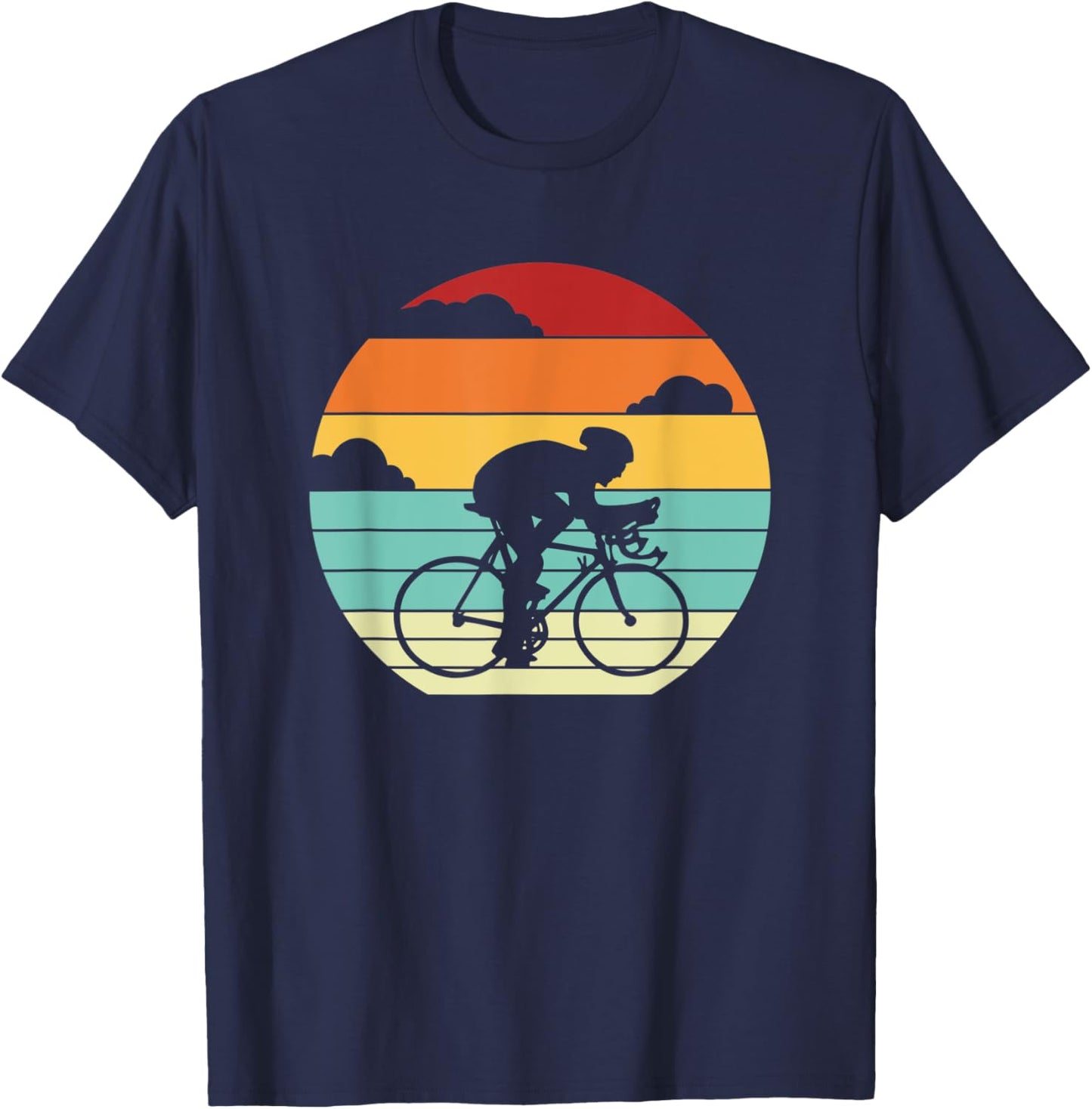 Retro Cyclist Gravel City Bike Bicyclist Bicycle T-Shirt - T-Shirt | Navy