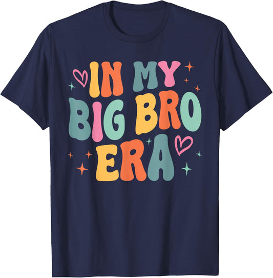 Retro Groovy In My Big Brother Era Funny Family Matching T-Shirt - T-Shirt | Navy
