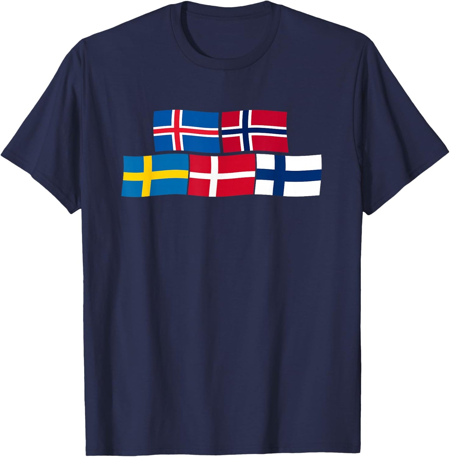 Scandinavian Flags, Nordic Countries T-Shirt - T-Shirt | Navy