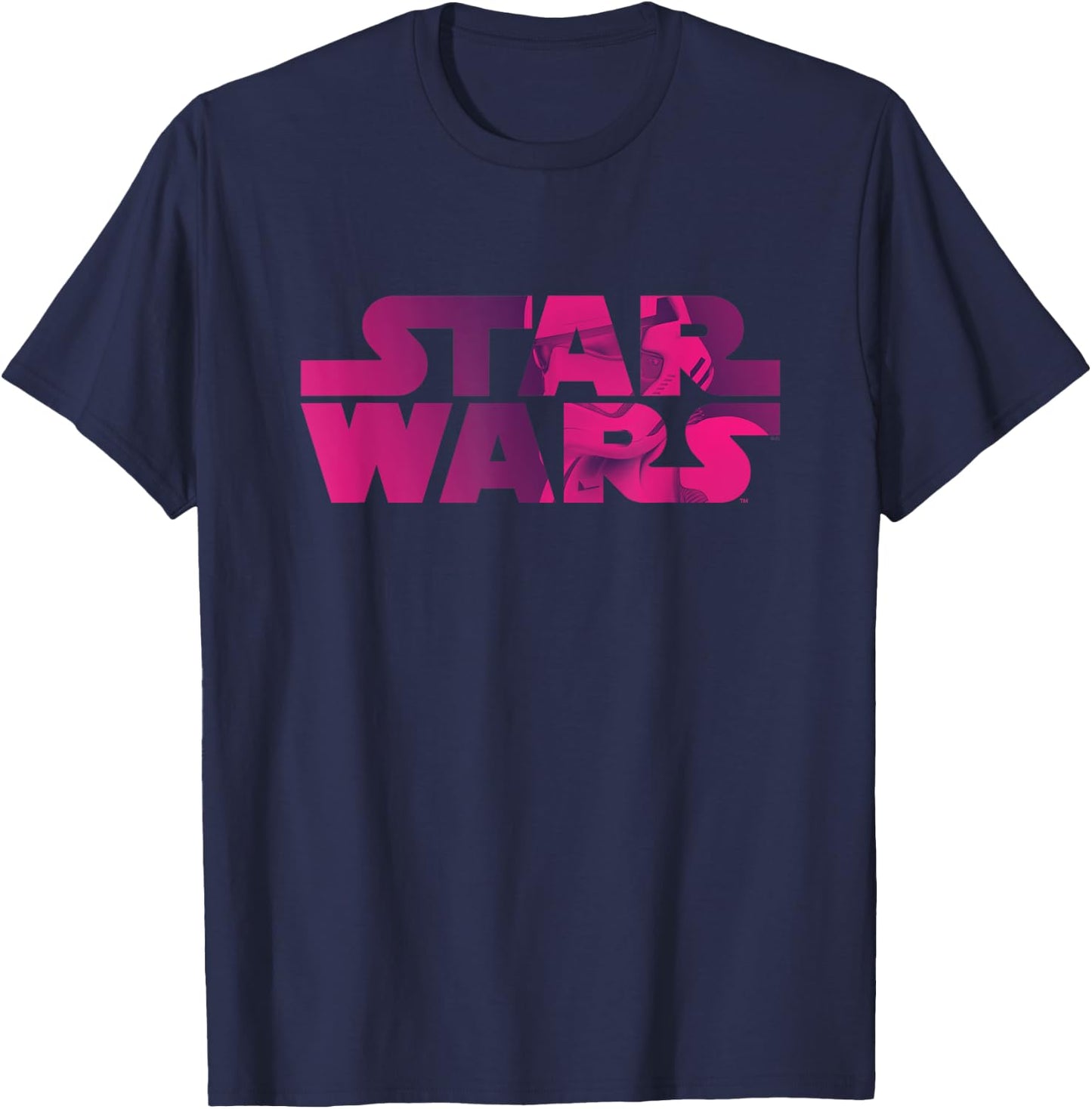 Star Wars Logo Fashion Style Magenta Stormtrooper T-Shirt - T-Shirt | Navy
