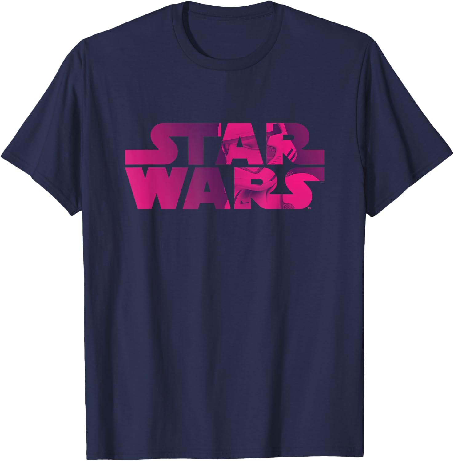 Star Wars Logo Fashion Style Magenta Stormtrooper T-Shirt - T-Shirt | Navy