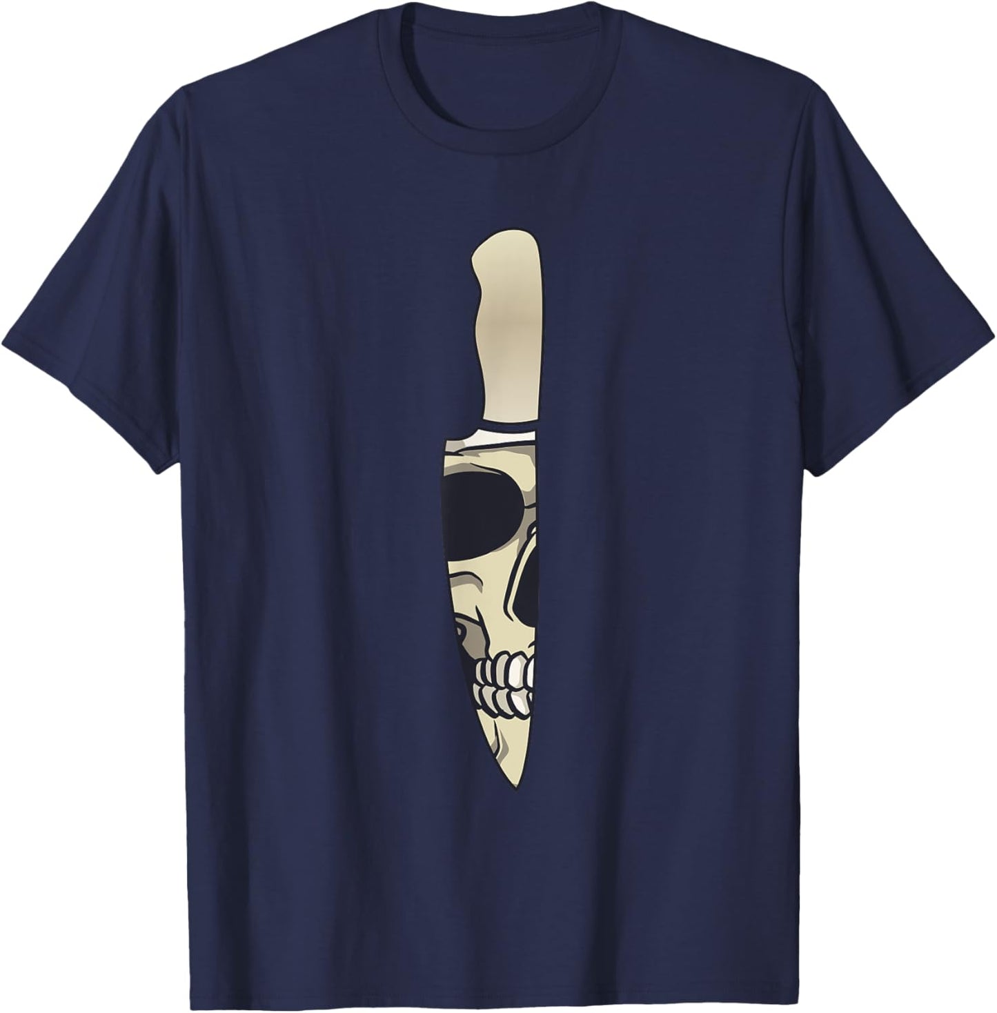 Cook Chef Cooking Knife Skull T-Shirt - T-Shirt | Navy