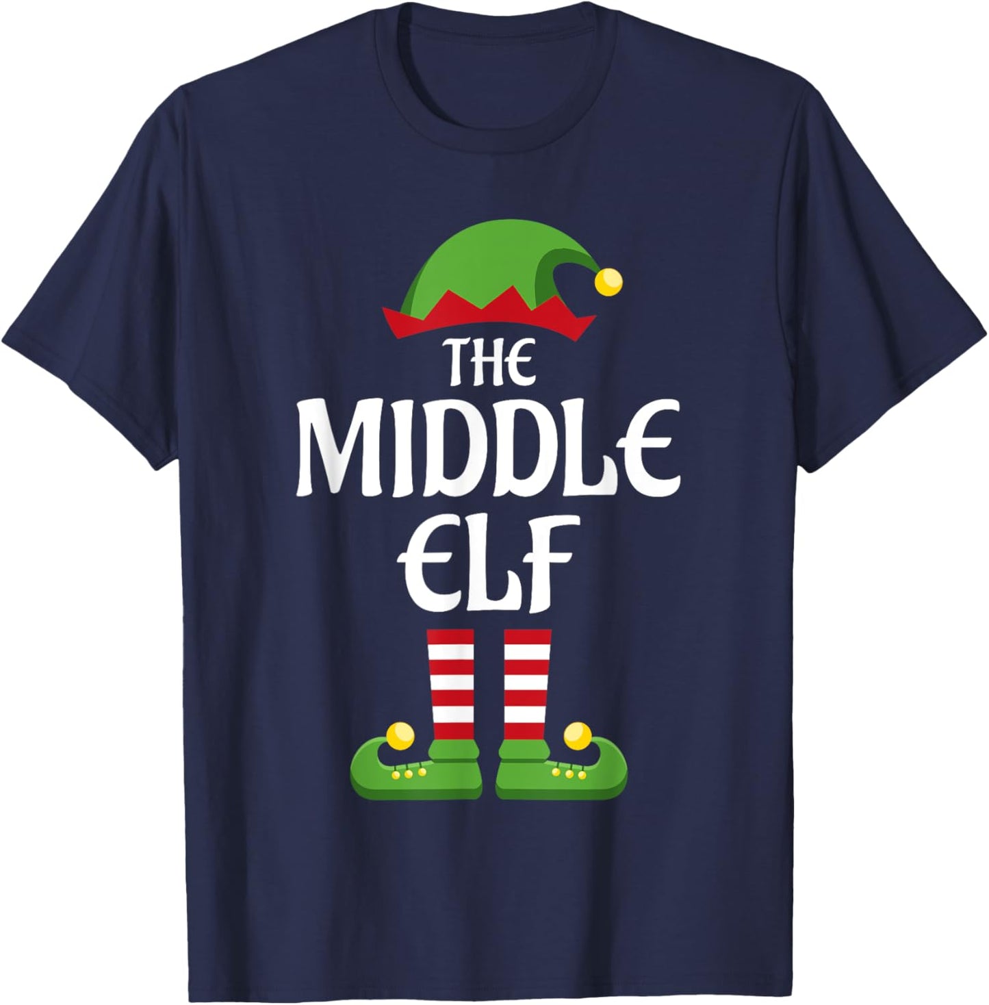 Middle Elf Family Matching Group Christmas T-Shirt - T-Shirt | Navy