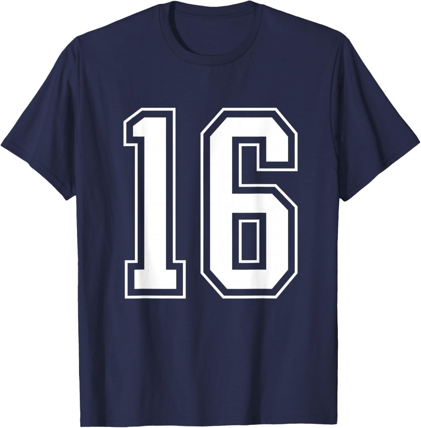 Varsity Jersey Number 16 T-Shirt - T-Shirt | Navy