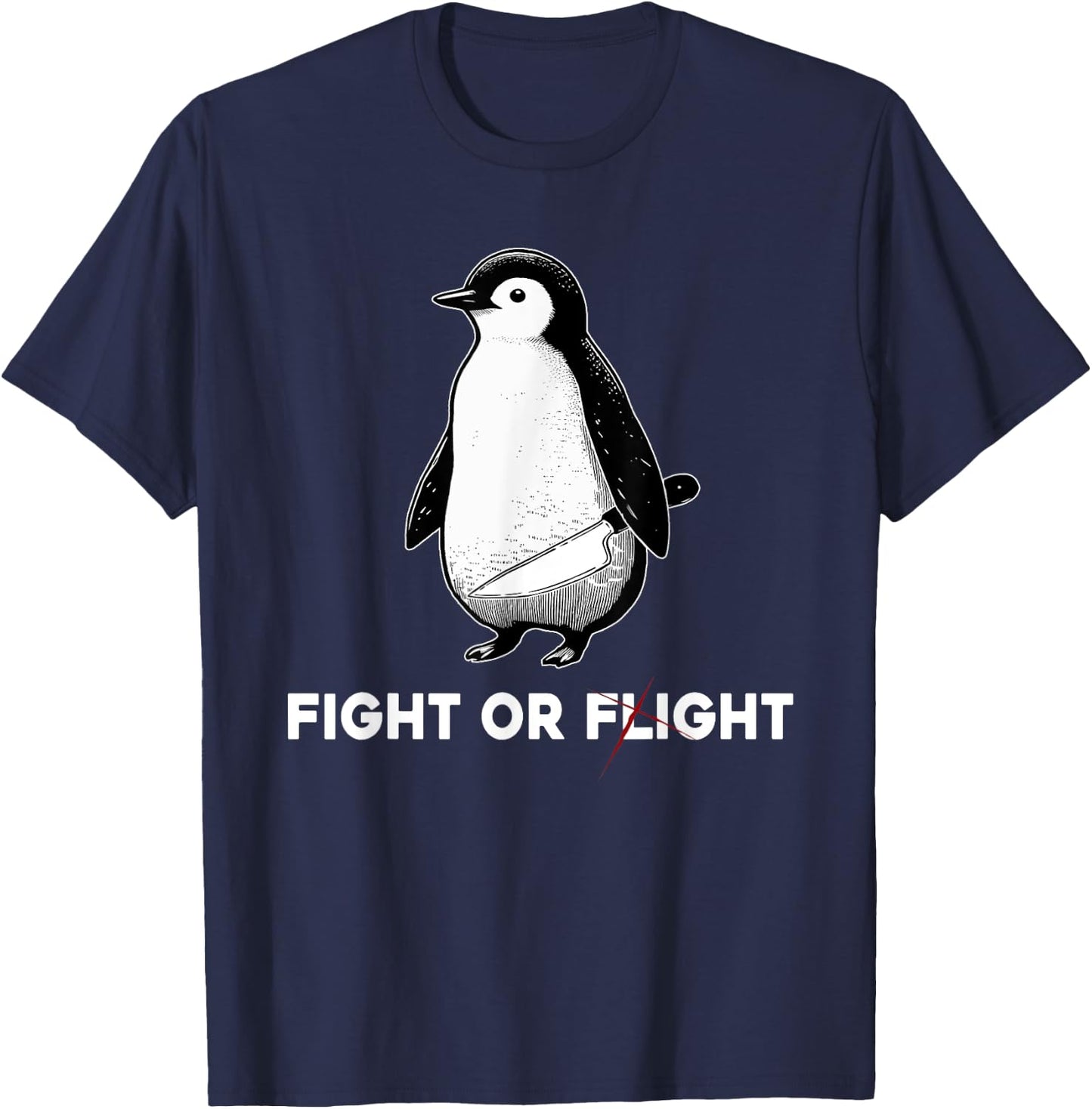 Cute Penguins Classic Fights Funny Animal Lovers Or Flight T-Shirt - T-Shirt | Navy