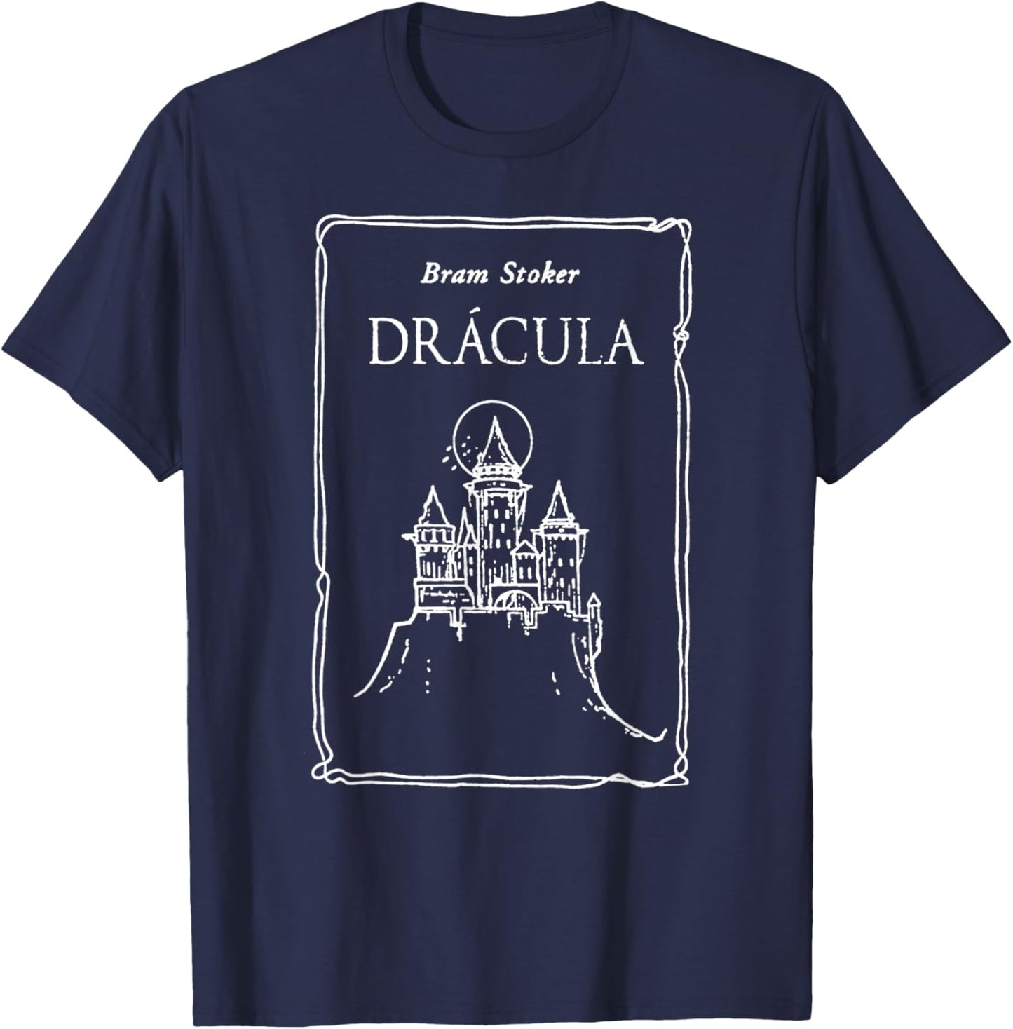 Bram Stoker's Dracula 1897 Original Book Cover Line Art T-Shirt - T-Shirt | Navy