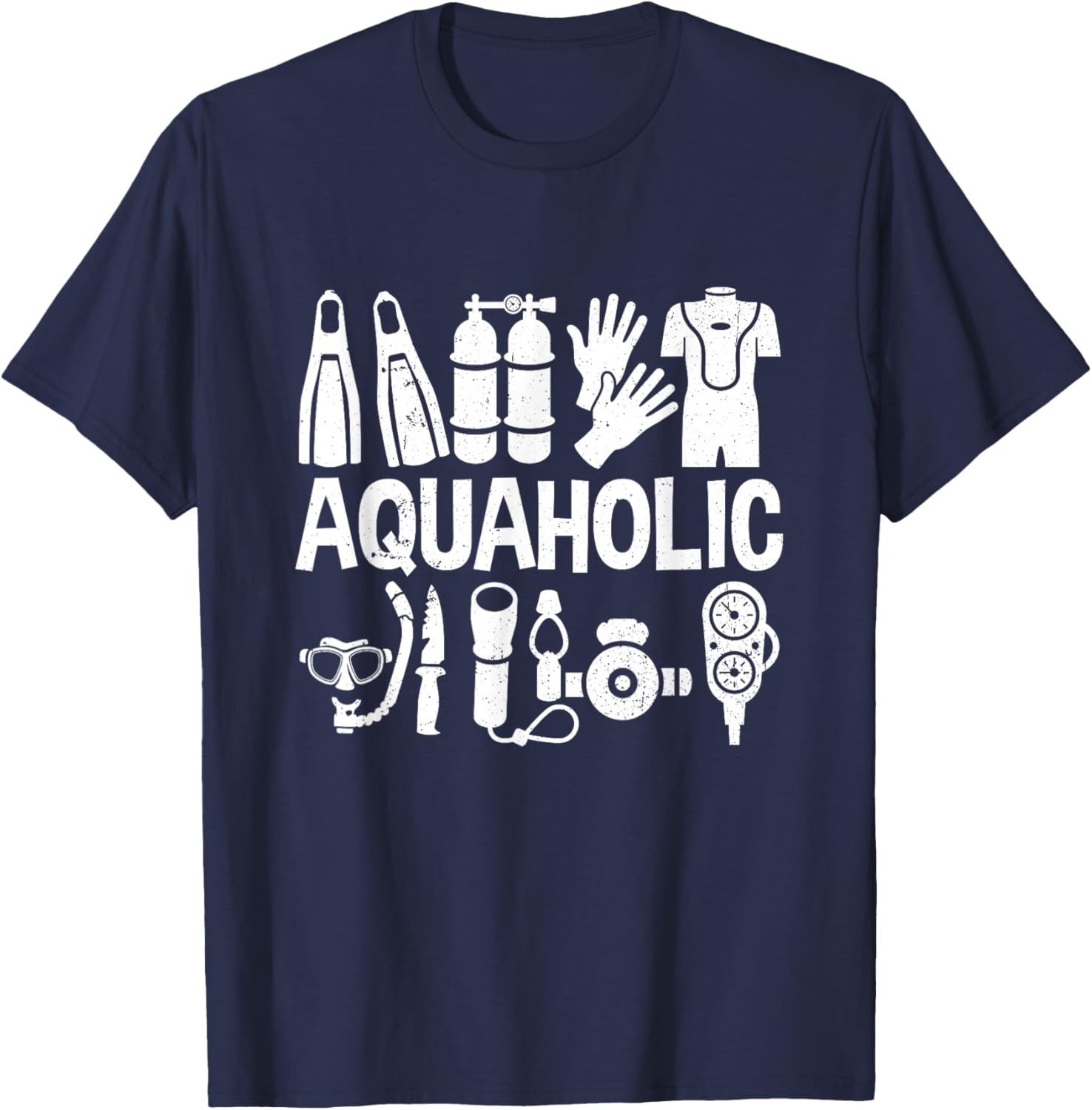 Cool Scuba Diving Dive Aquaholic T-Shirt - T-Shirt | Navy