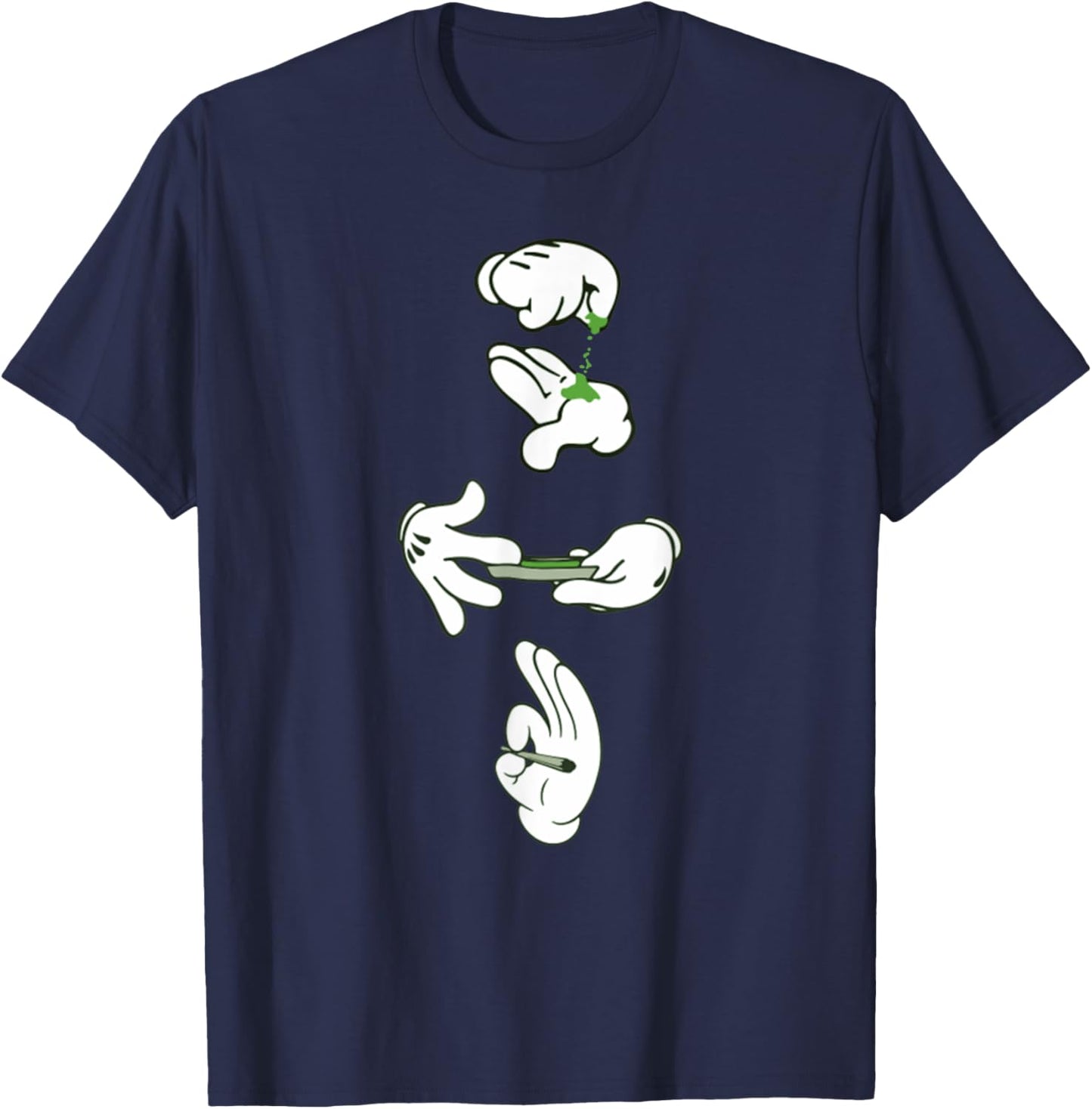 Rolling Cannabis Marijuana Weed Joint Blunt Funny Stoner T-Shirt - T-Shirt | Navy