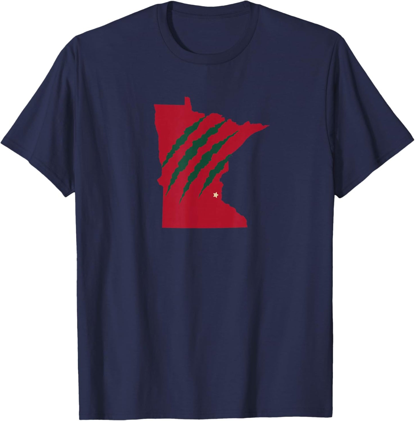 Wild Animal Scratches through Minnesota T-Shirt - T-Shirt | Navy