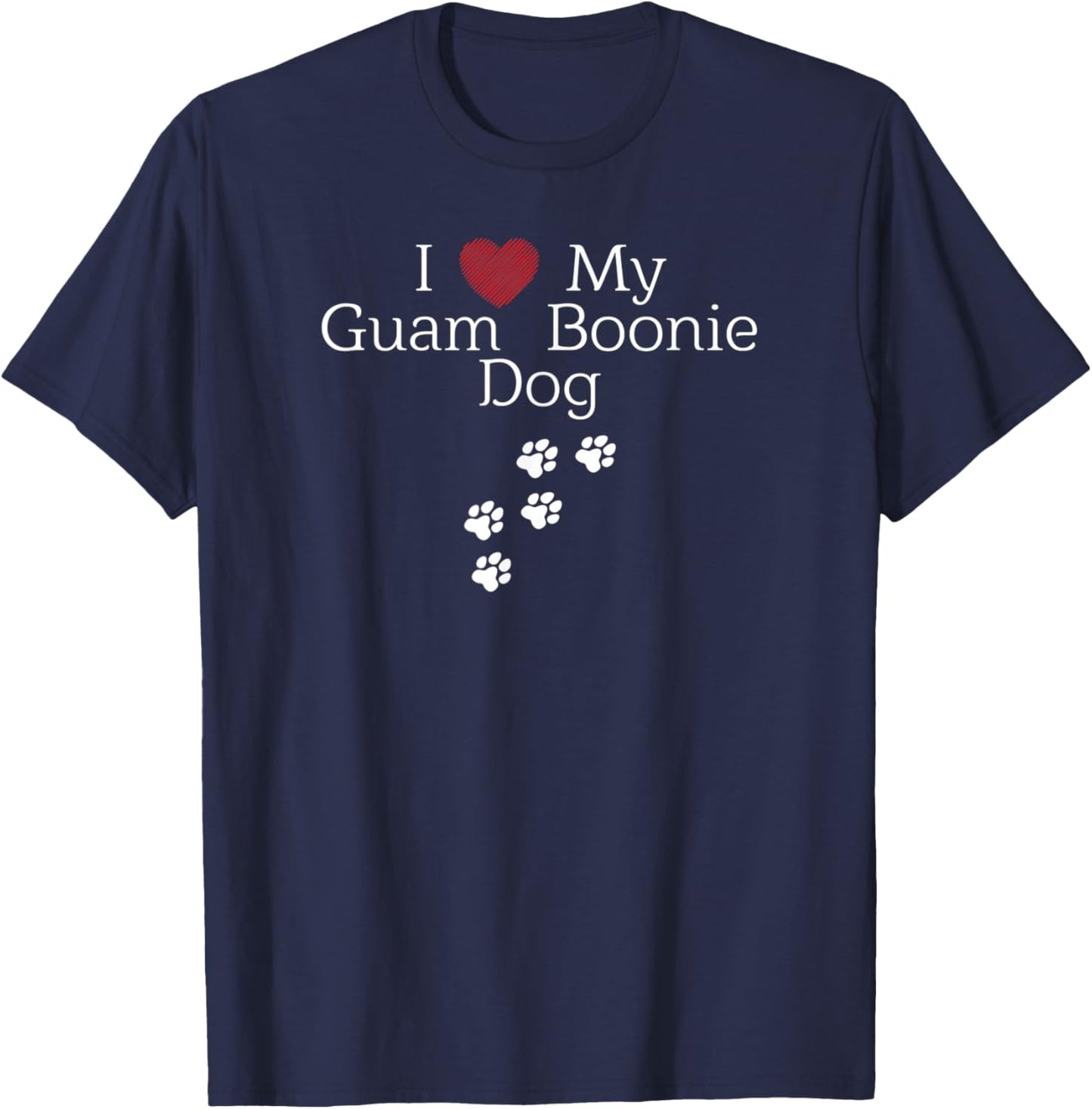 I Love My Guam Boonie Dog Men Women Kids T-Shirt - T-Shirt | Navy