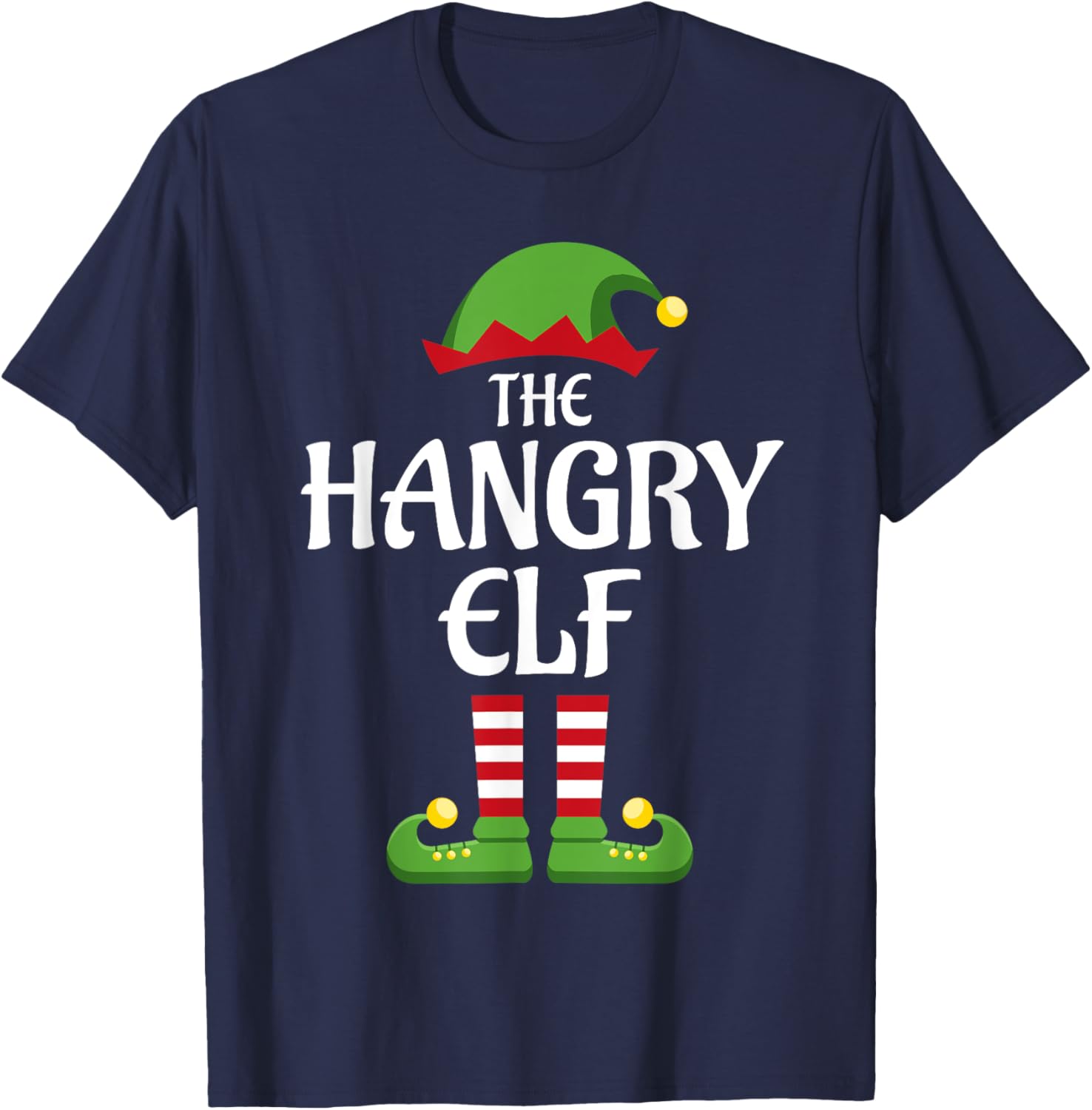 Hangry Elf Family Matching Group Christmas T-Shirt - T-Shirt | Navy