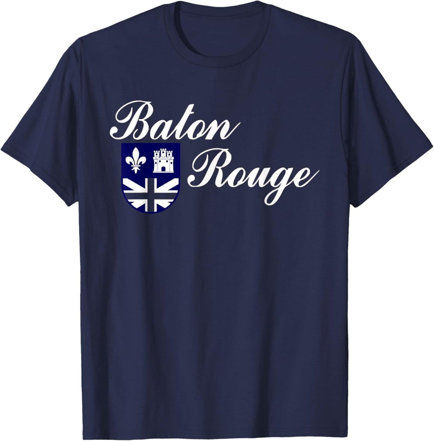Baton Rouge Louisiana Flag T-Shirt - T-Shirt | Navy