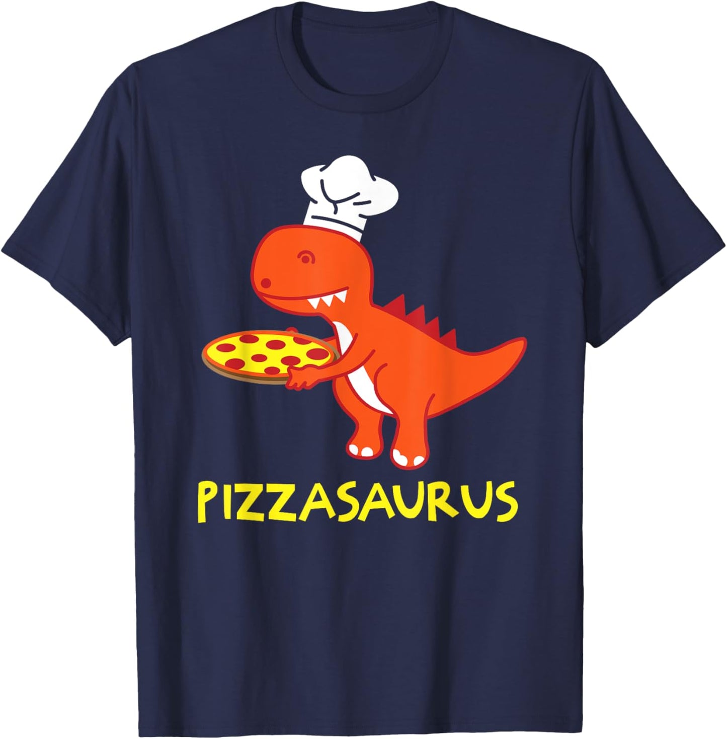 Pizzasaurus T-Rex Dinosaur Pepperoni Pizza Halloween Funny T-Shirt - T-Shirt | Navy