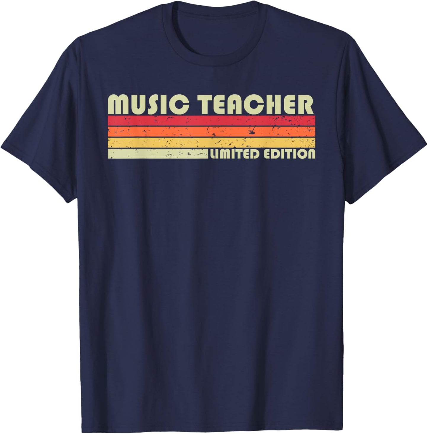 MUSIC TEACHER Funny Job Title Profession Birthday Worker Men Women Girls Kids T-Shirt - T-Shirt | Navy