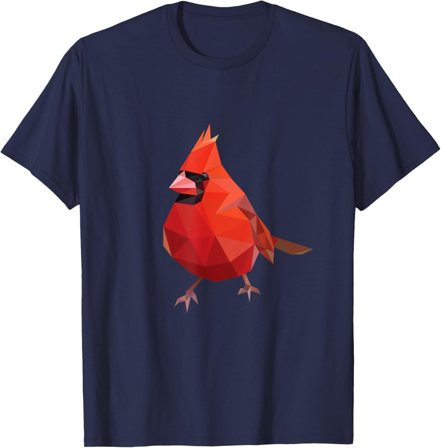 Northern Cardinal Bird Shirt Geometric Bird Lover Birder T-Shirt - T-Shirt | Navy