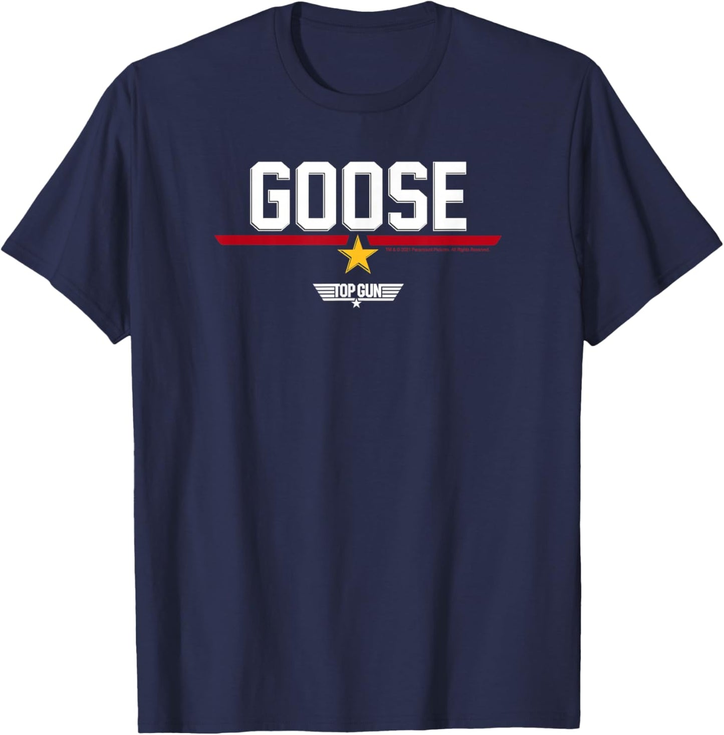 Top Gun Goose Line Text Logo Small T-Shirt - T-Shirt | Navy
