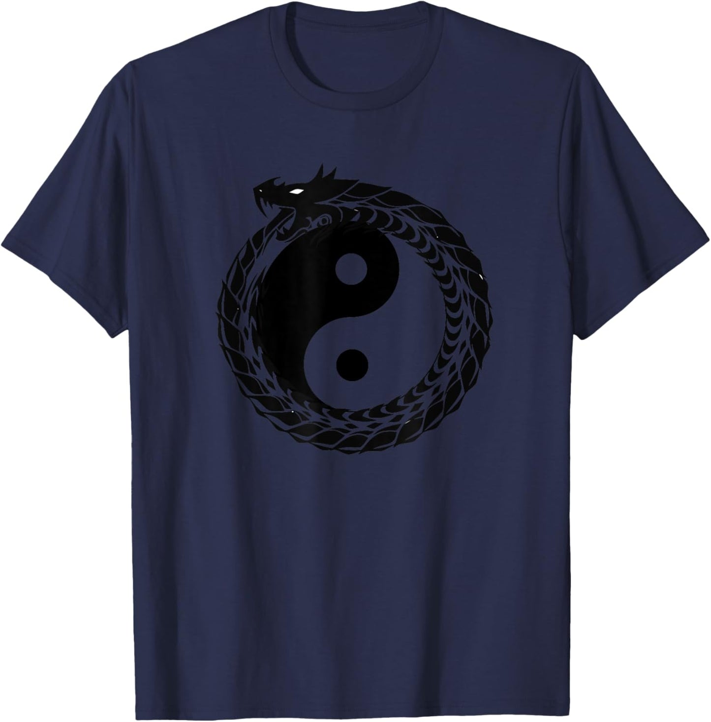 Yin Yang Dragon Feng Shui Ying Yang Taoism Zen Buddhism T-Shirt - T-Shirt | Navy