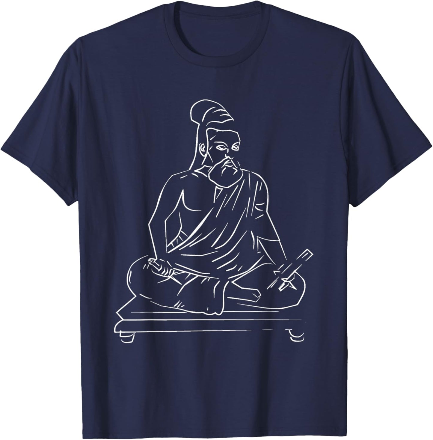 Biped Boutique Thiruvalluvar - Valluvar Tamil Poet Philosopher Poetry T-Shirt - T-Shirt | Navy