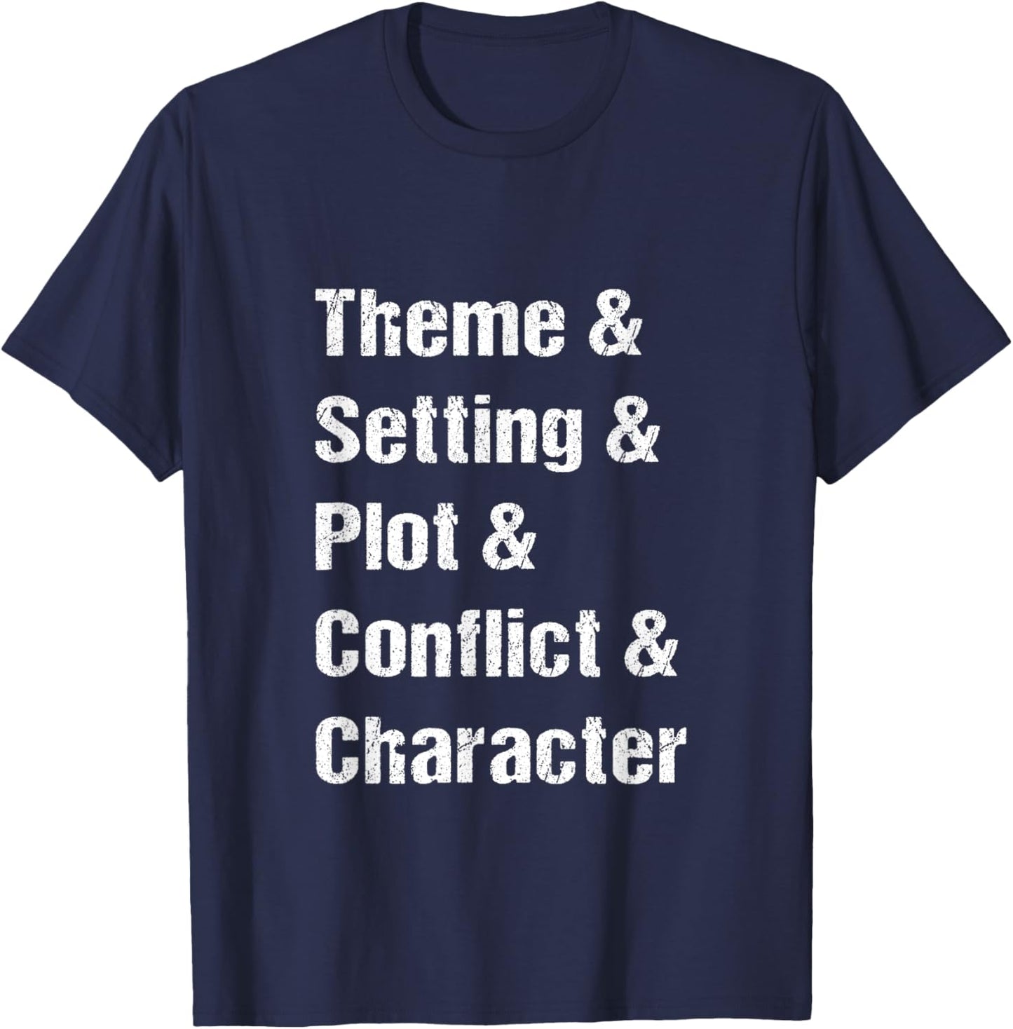 Theme Setting Plot Conflict character Elementary Teacher T-Shirt - T-Shirt | Navy