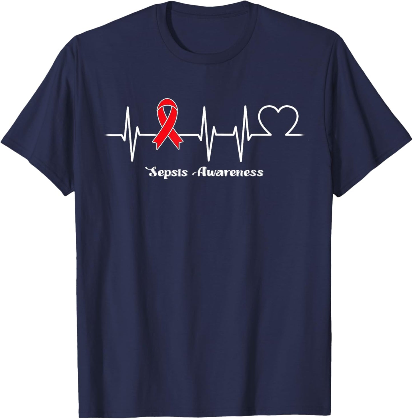 Heartbeat Sepsis Warrior T-Shirt - T-Shirt | Navy