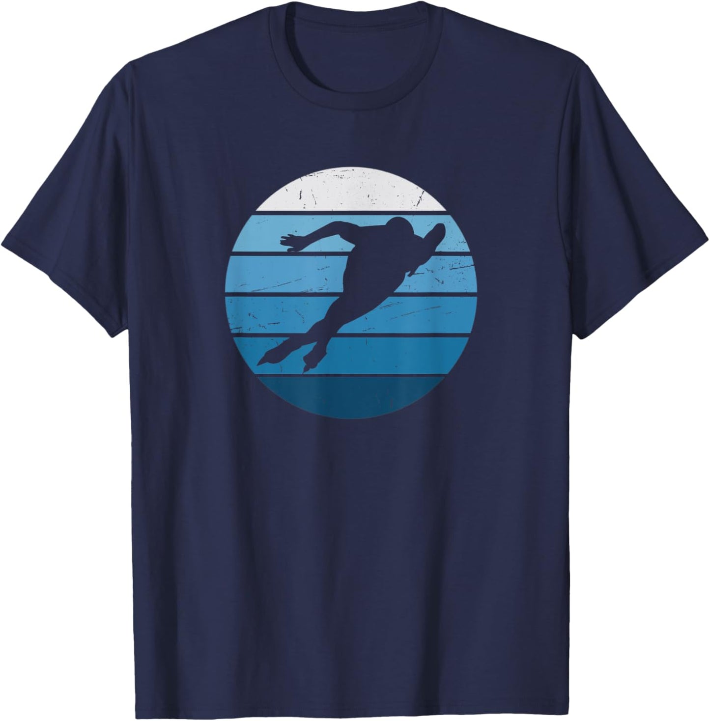 Speed Skating Retro Speed Skating Speed Skating T-Shirt - T-Shirt | Navy