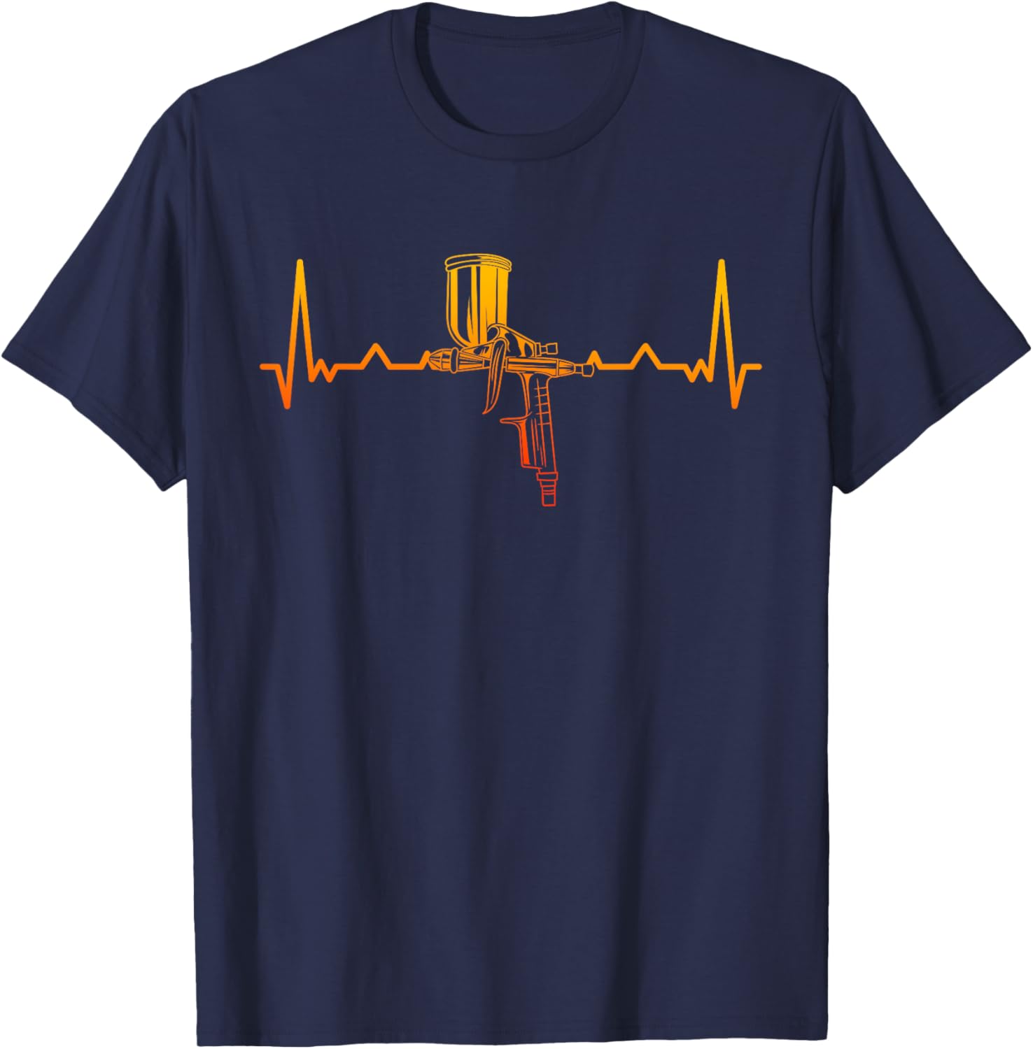 Auto Body Painter Heartbeat Spray Gun Painter T-Shirt - T-Shirt | Navy