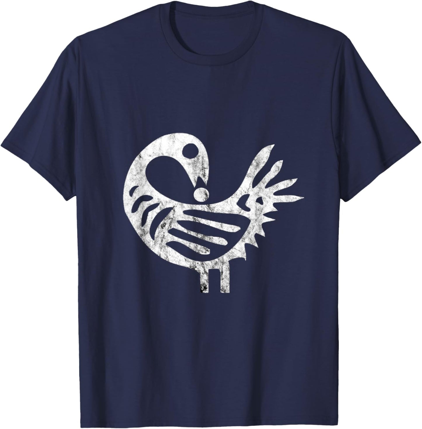 Sankofa Bird Afrocentric Adinkra Symbol African Pattern T-Shirt - T-Shirt | Navy