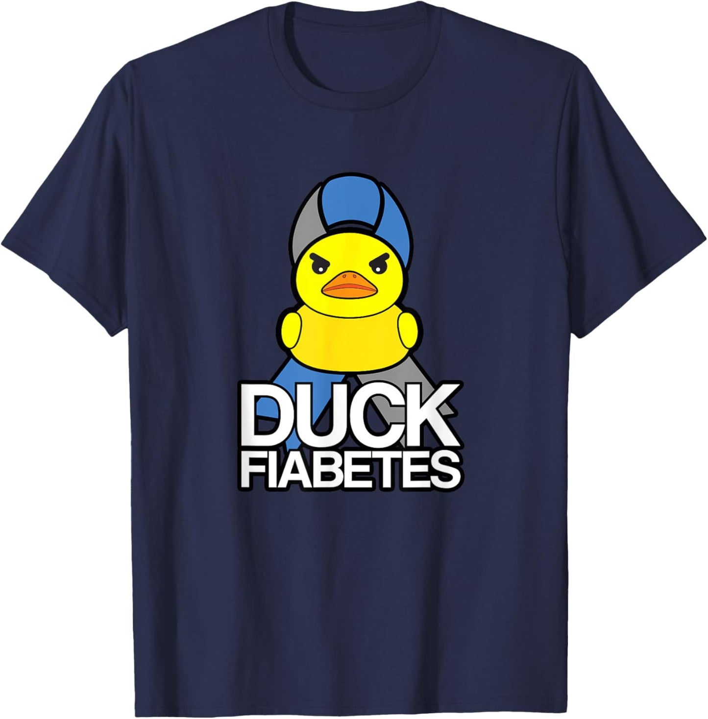 Duck Fiabetes Type One Diabetes T1D Funny Diabetic T-Shirt - T-Shirt | Navy