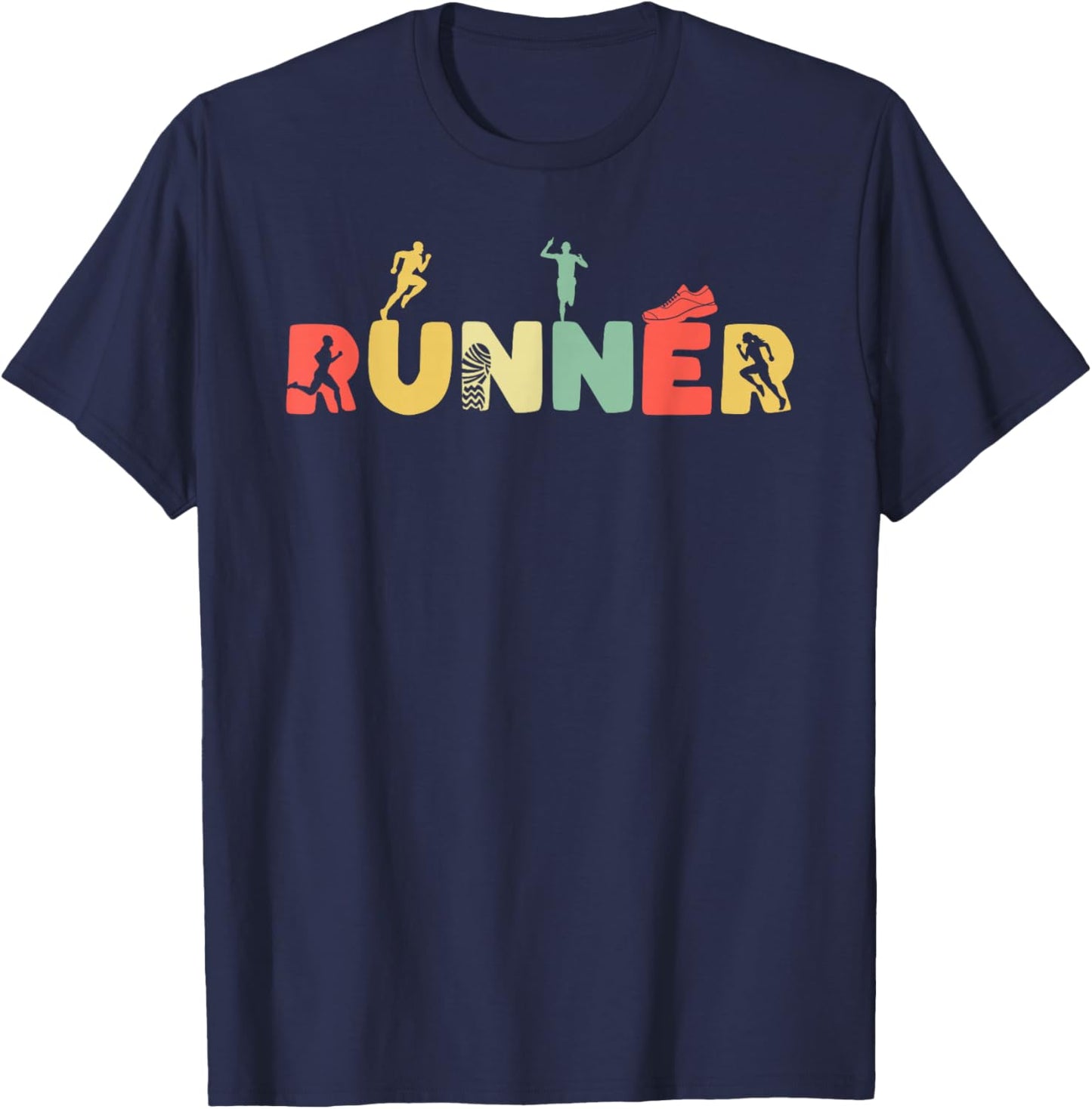 Retro Jogging Running Sports Jogging Runner – Vintage Runner T-Shirt - T-Shirt | Navy