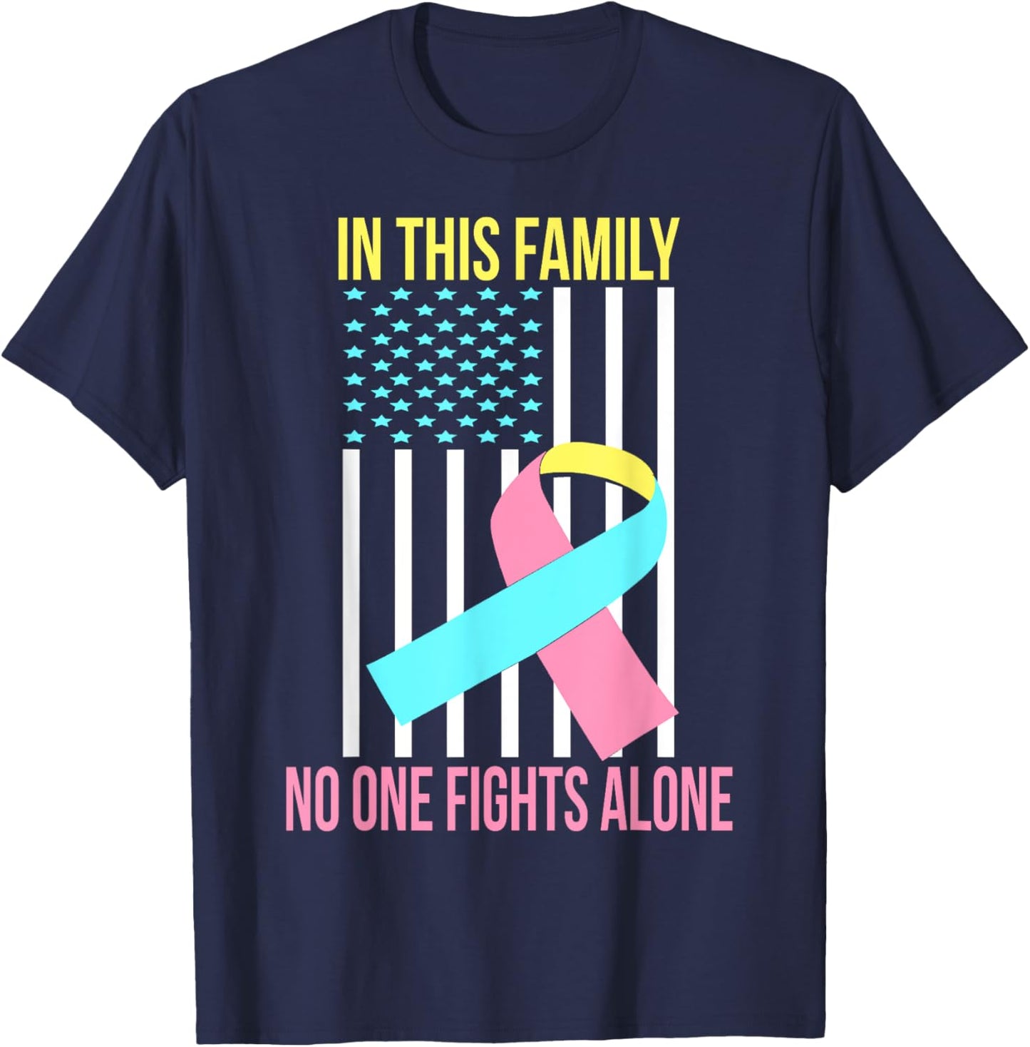 CDH Hernia USA Flag Support CDH Hernia Awareness T-Shirt - T-Shirt | Navy