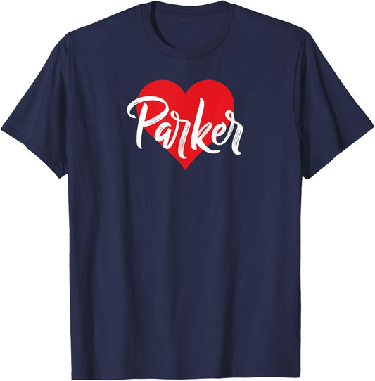 I Love Parker First Name I Heart Named T-Shirt - T-Shirt | Navy