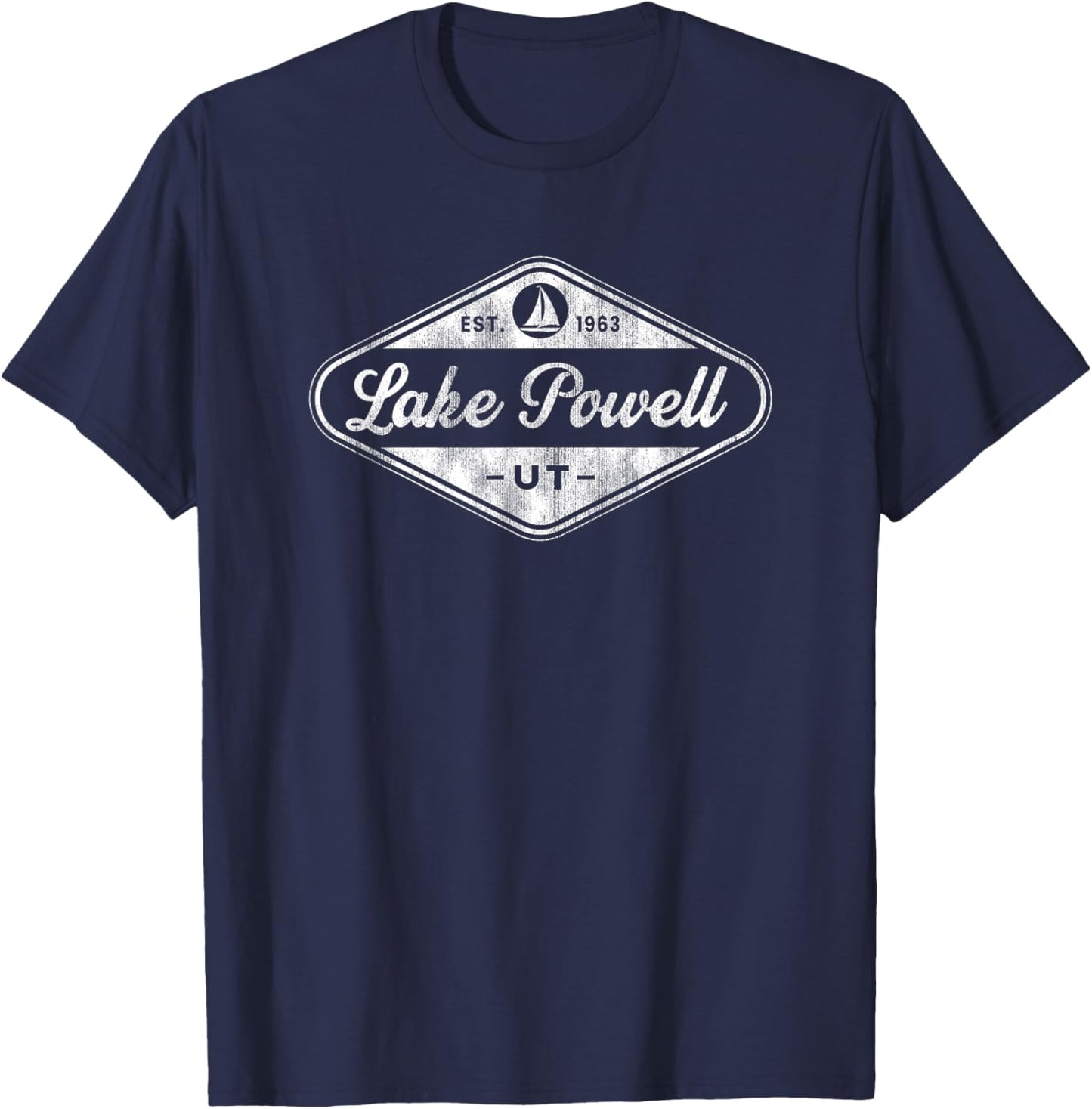 Retro Lake Powell Arizona Vacation Fishing Boat Souvenir T-Shirt - T-Shirt | Navy