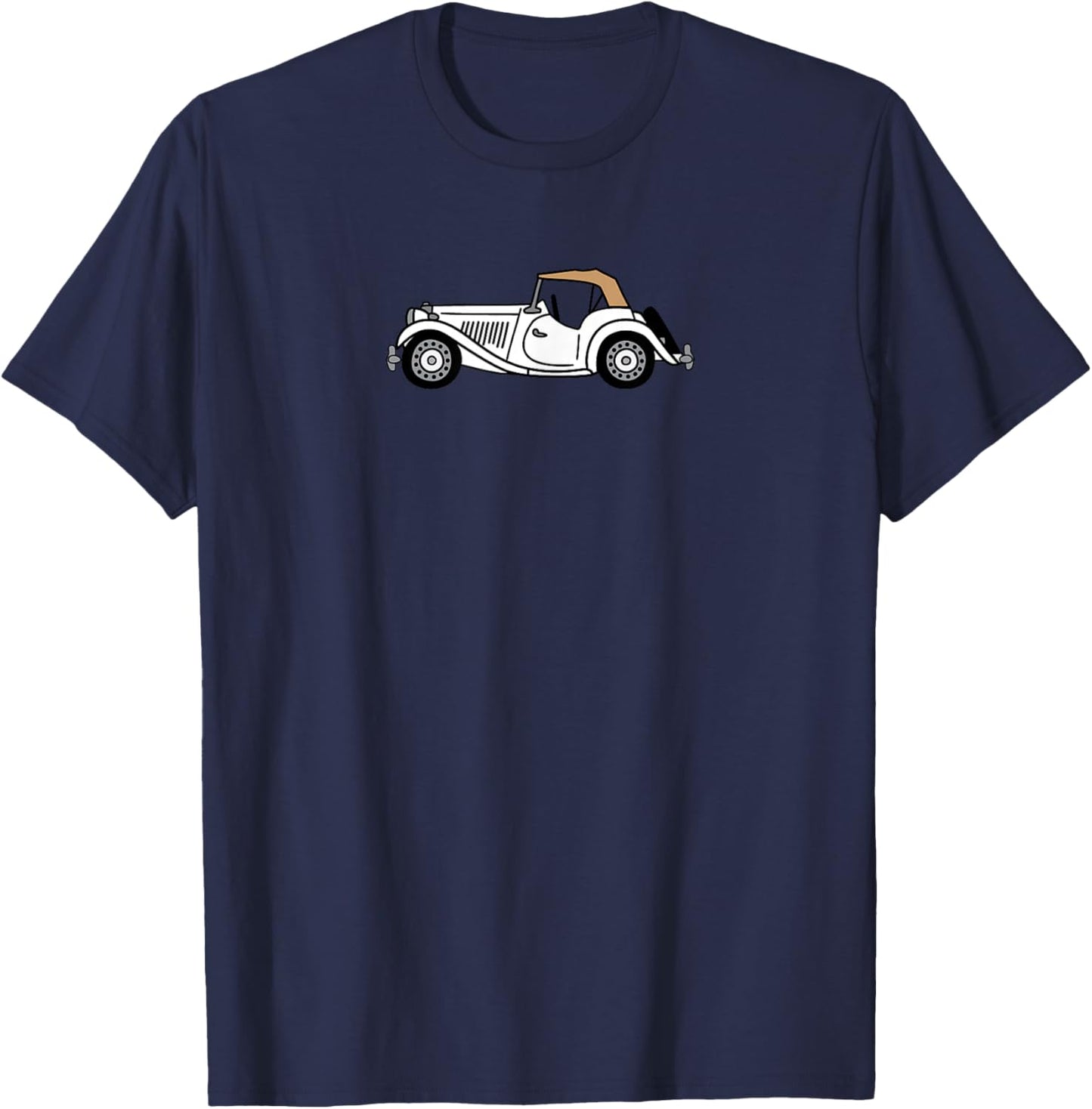 MGTD MG TD White British Love English Sportscar Roadster T-Shirt - T-Shirt | Navy
