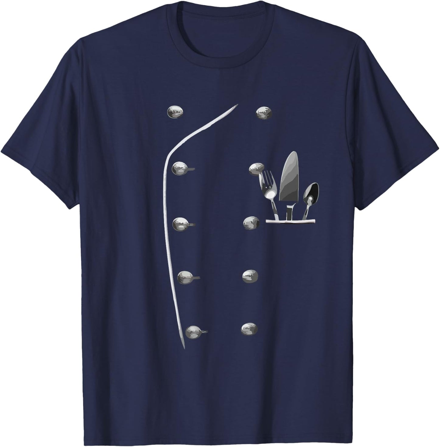 Chef Coat Uniform Cooking Cook Chef Culinary Kitchen T-Shirt - T-Shirt | Navy