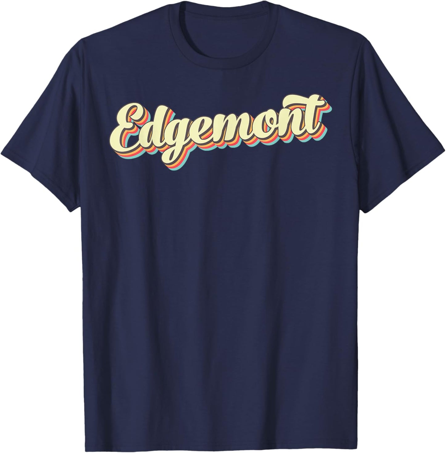 Edgemont Retro Art Baseball Font Vintage T-Shirt - T-Shirt | Navy