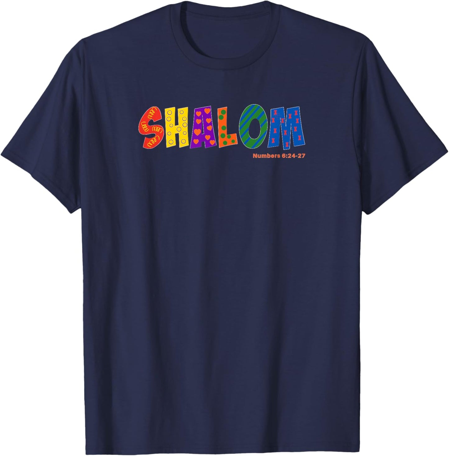 Colorful Shalom T-Shirt - T-Shirt | Navy