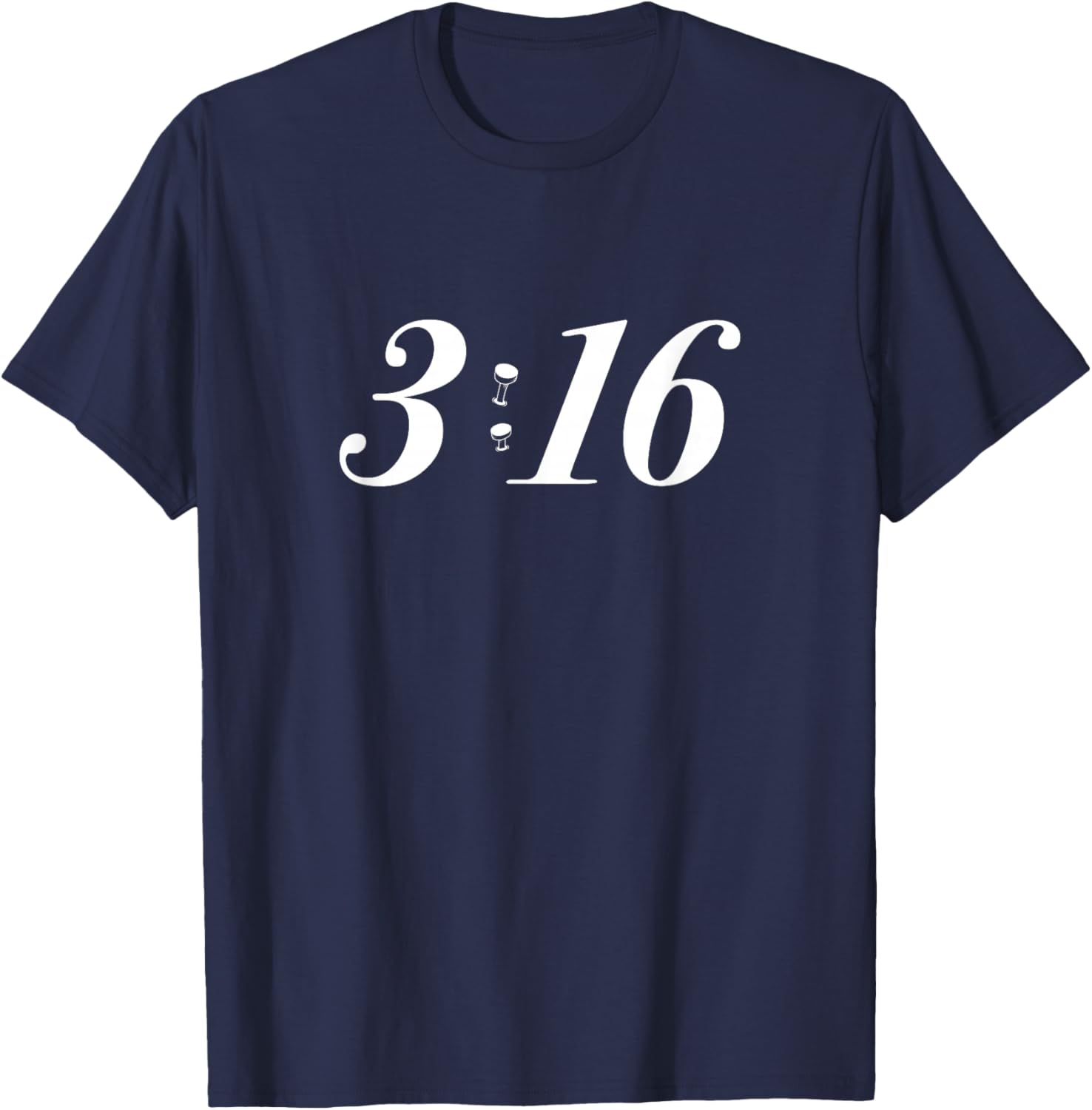 John 3 16 Bible Centre Jesus Christ T-Shirt - T-Shirt | Navy