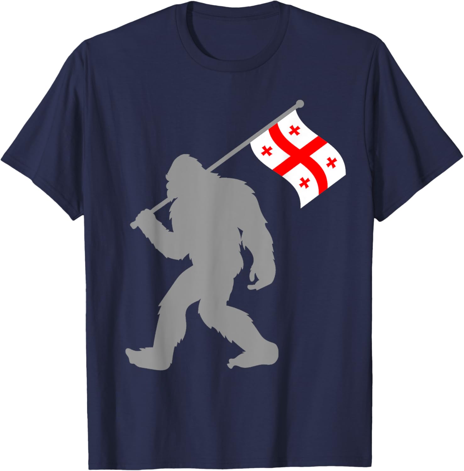 Sak’art'velo or Georgian Flag on Georgia Flag T-Shirt - T-Shirt | Navy