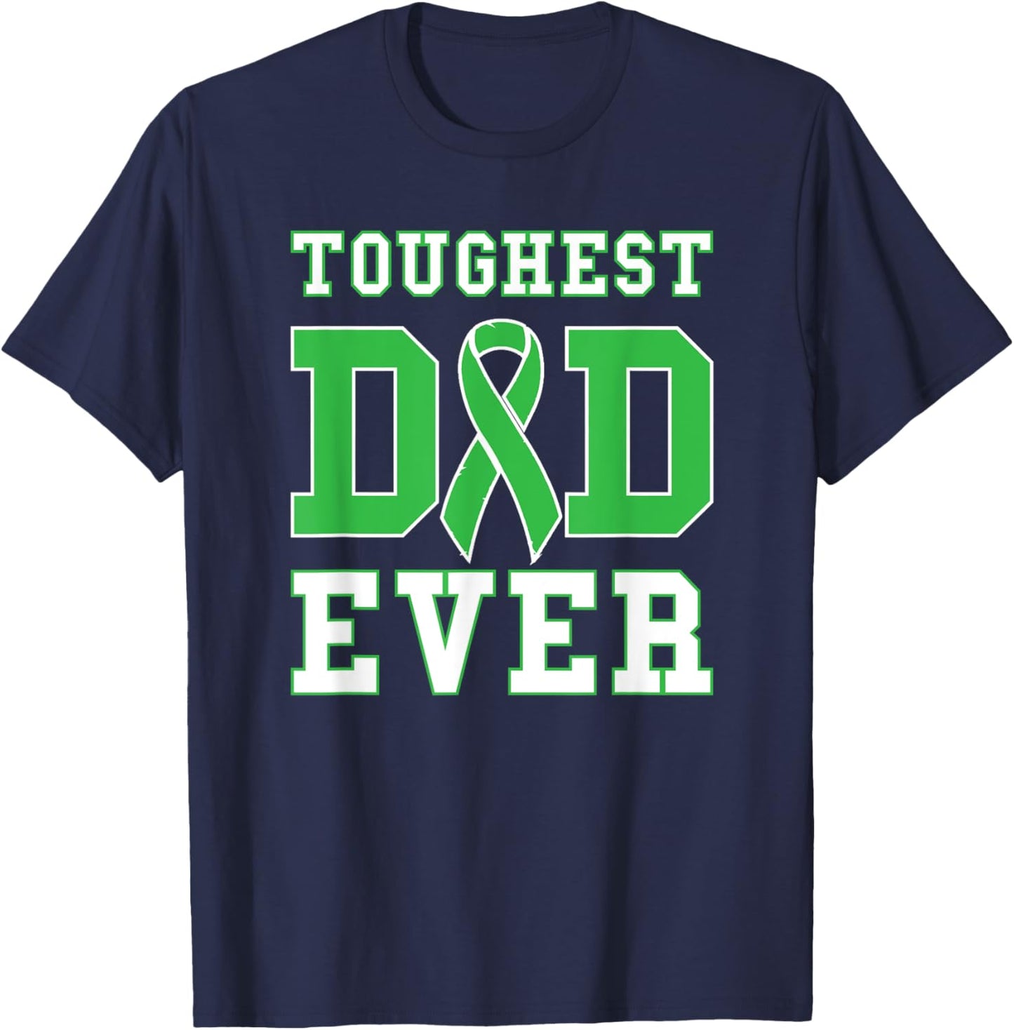 Toughest Dad Ever - Liver Cancer Awareness Ribbon T-Shirt - T-Shirt | Navy