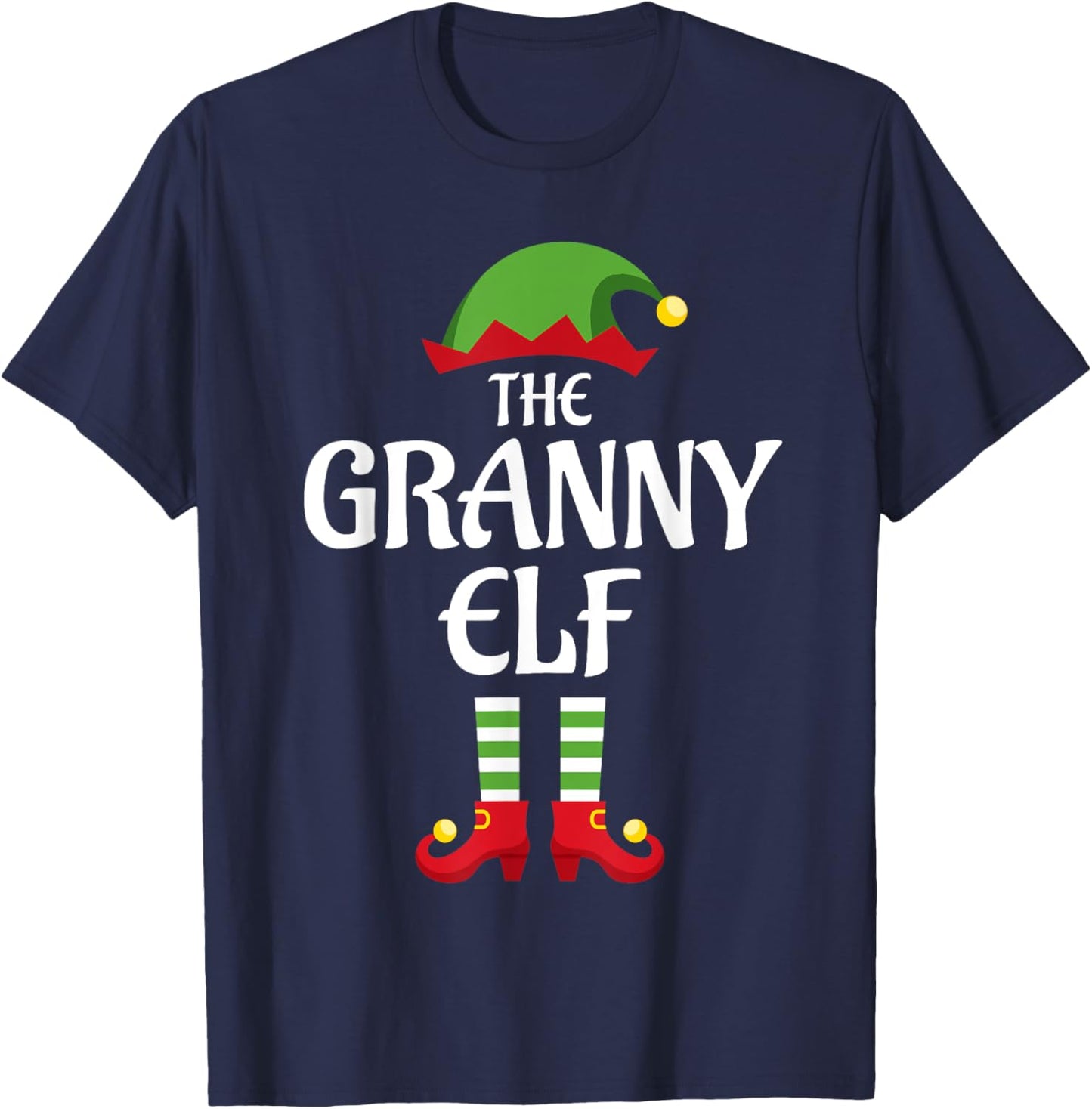 Granny Elf Family Matching Group Christmas Grandma T-Shirt - T-Shirt | Navy